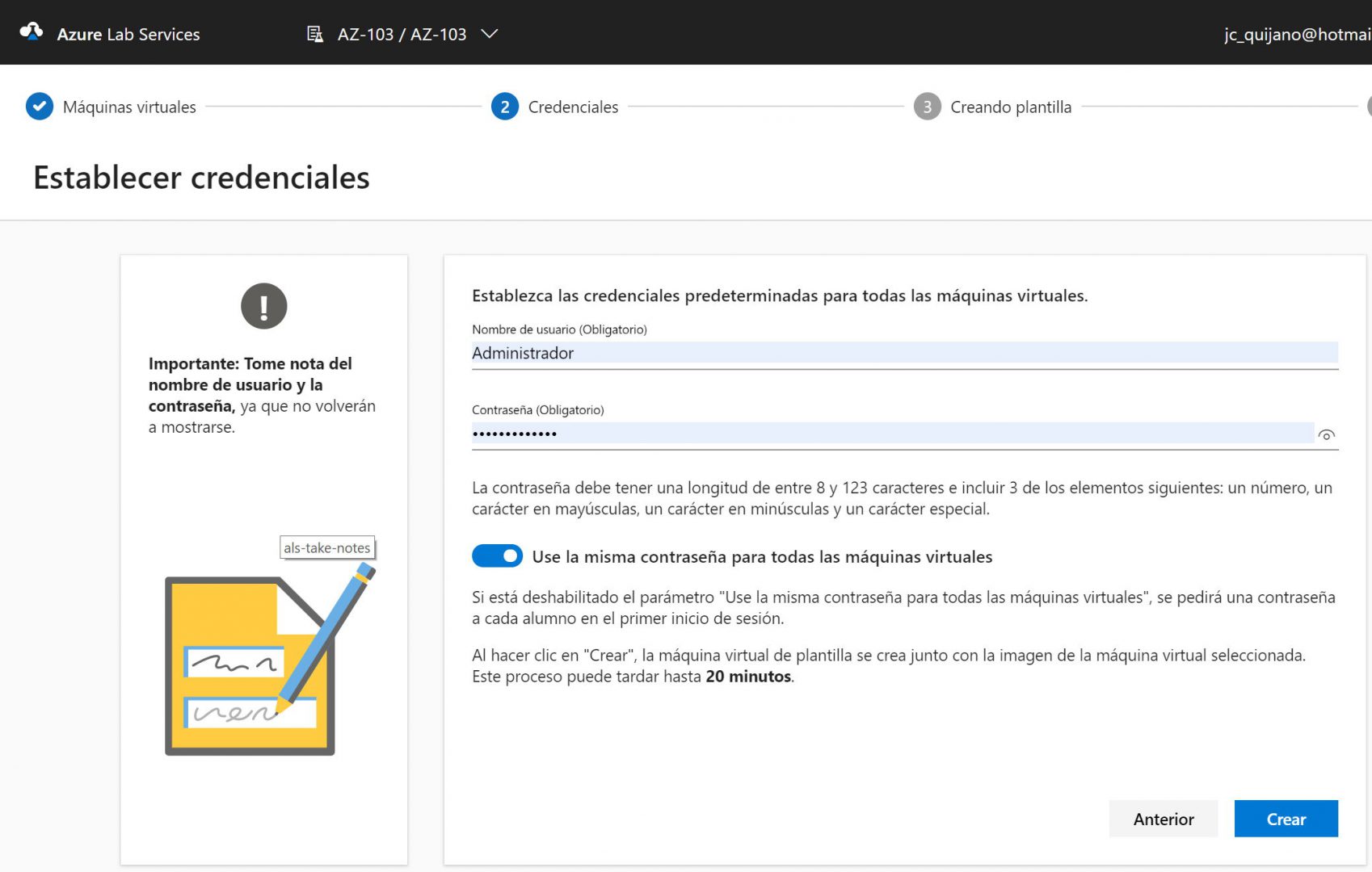 Formulario de credenciales