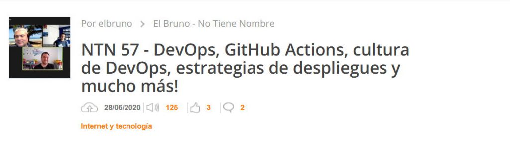 NTN 57 con Sergio Navarro sobre Devops, GitHub Actions y más...