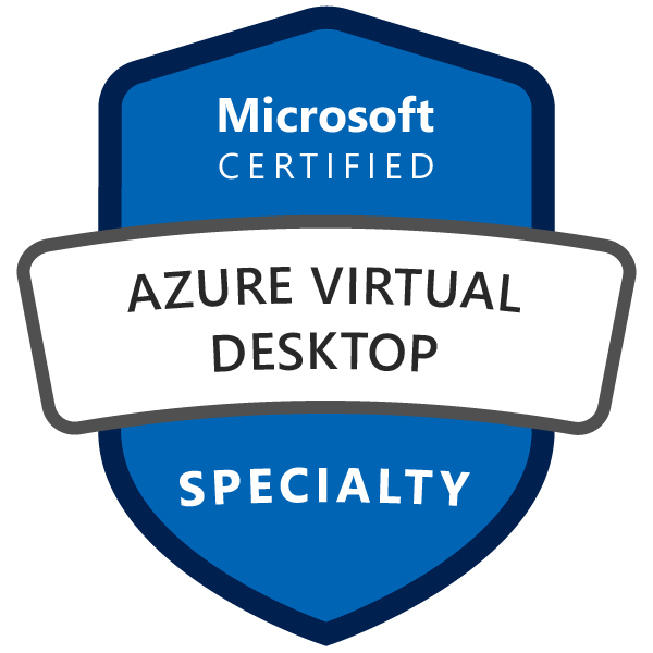 Emblema de Certificación Azure Virtual Desktop Specialty