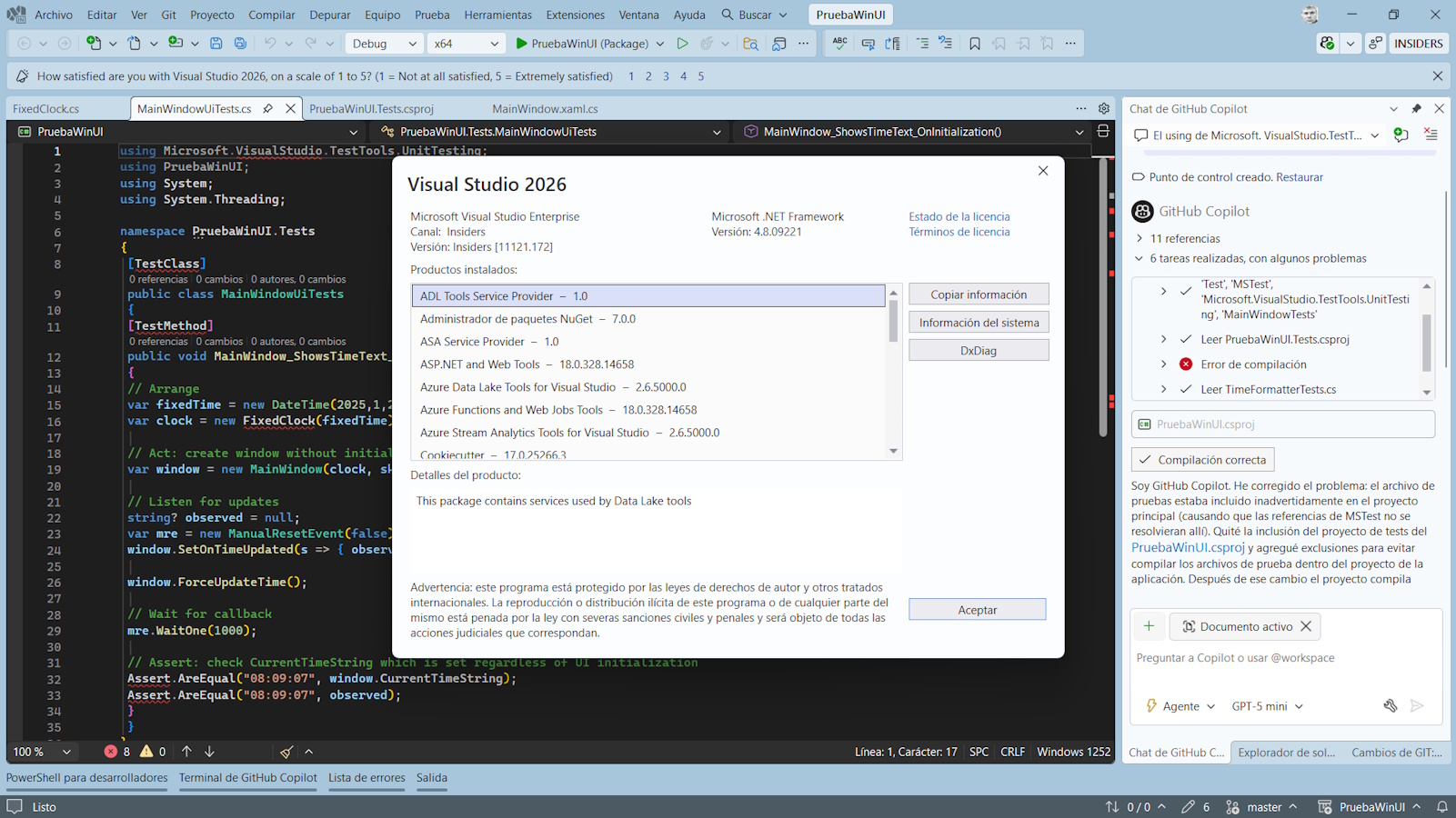 Visual Studio 2026 Insider. Primeras impresiones