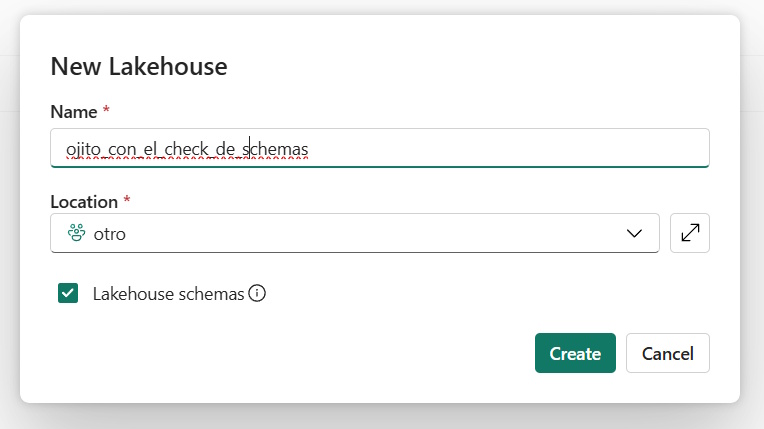 Fabric no me deja guardar mis datos como una Tabla Delta Externa