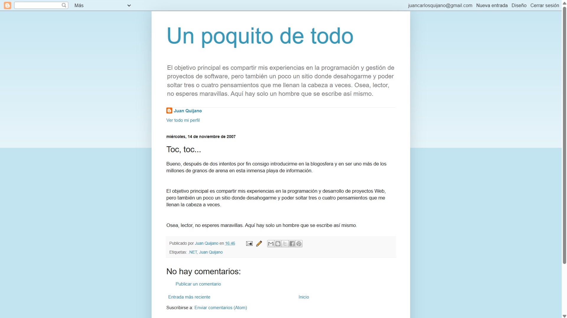 Toc, Toc... en el 2007. Hace casi 20 años